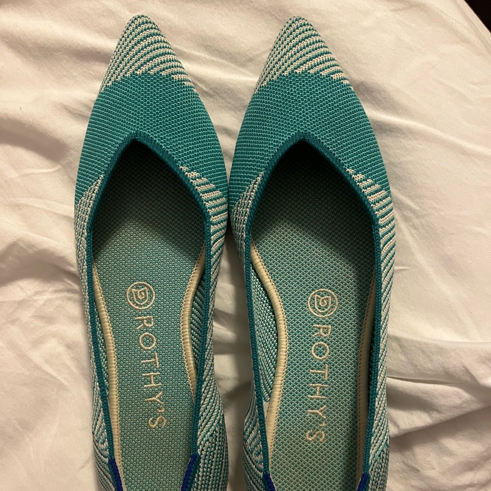 Rothy’s Calypso Stripe Point Pointed Toe Flats Sh… - image 1